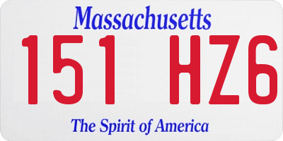 MA license plate 151HZ6