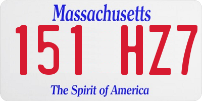 MA license plate 151HZ7