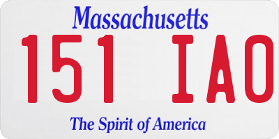 MA license plate 151IA0