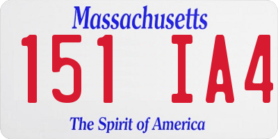 MA license plate 151IA4