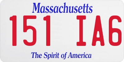 MA license plate 151IA6