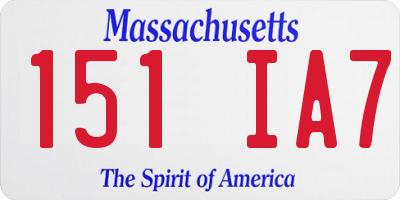 MA license plate 151IA7