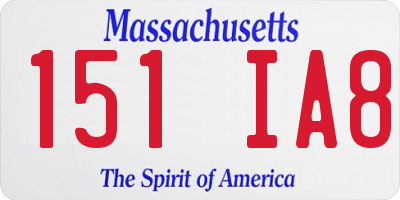 MA license plate 151IA8