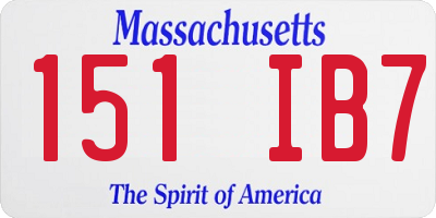 MA license plate 151IB7
