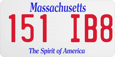 MA license plate 151IB8
