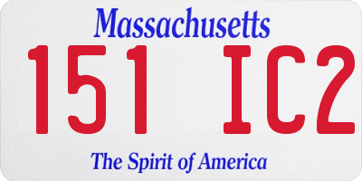 MA license plate 151IC2