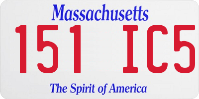 MA license plate 151IC5