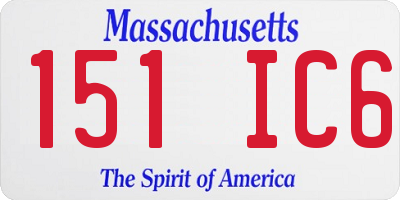 MA license plate 151IC6