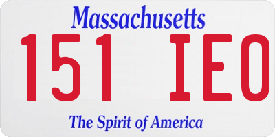 MA license plate 151IE0