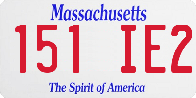 MA license plate 151IE2