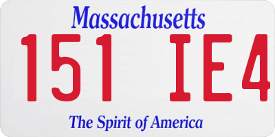 MA license plate 151IE4