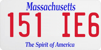 MA license plate 151IE6