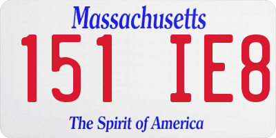 MA license plate 151IE8