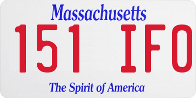 MA license plate 151IF0