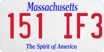 MA license plate 151IF3