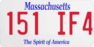MA license plate 151IF4