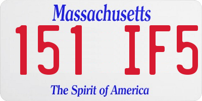 MA license plate 151IF5