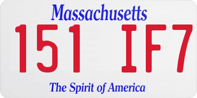 MA license plate 151IF7