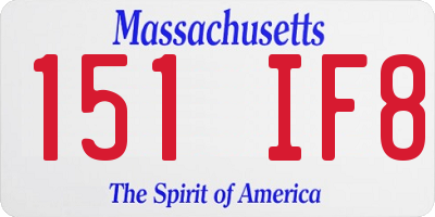 MA license plate 151IF8