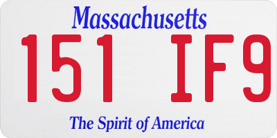 MA license plate 151IF9