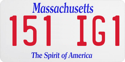 MA license plate 151IG1