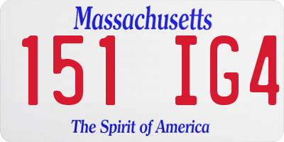 MA license plate 151IG4