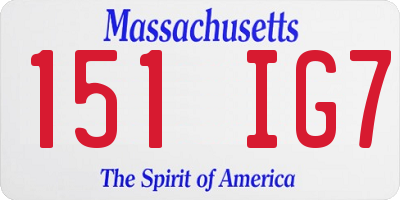 MA license plate 151IG7