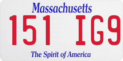 MA license plate 151IG9
