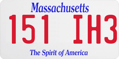 MA license plate 151IH3