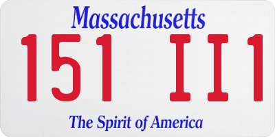 MA license plate 151II1