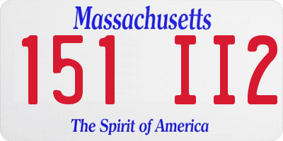 MA license plate 151II2