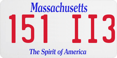 MA license plate 151II3