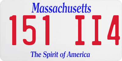 MA license plate 151II4