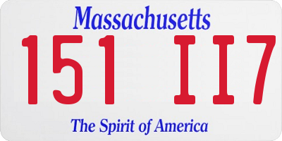 MA license plate 151II7