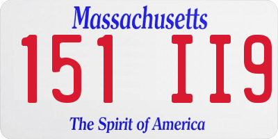 MA license plate 151II9