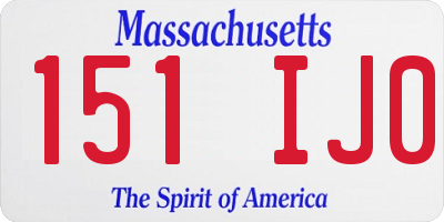 MA license plate 151IJ0