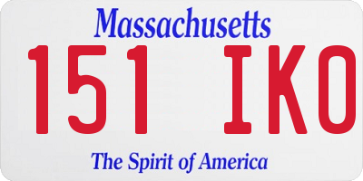 MA license plate 151IK0