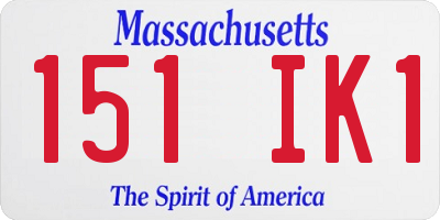 MA license plate 151IK1