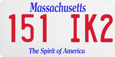 MA license plate 151IK2