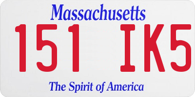 MA license plate 151IK5