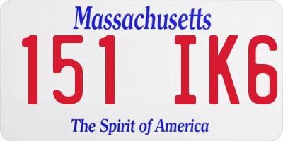 MA license plate 151IK6