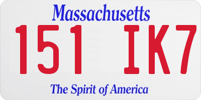 MA license plate 151IK7