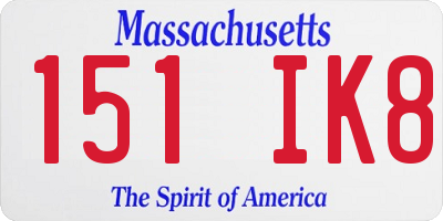 MA license plate 151IK8