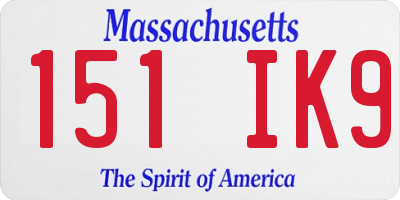 MA license plate 151IK9