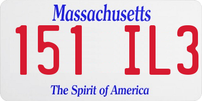 MA license plate 151IL3