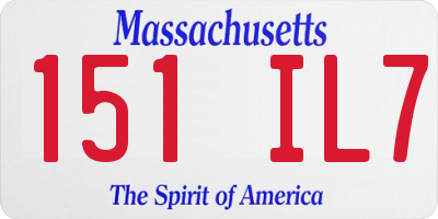 MA license plate 151IL7