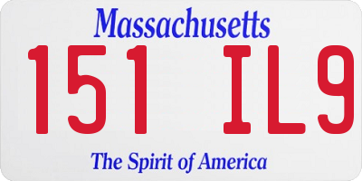 MA license plate 151IL9