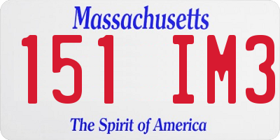 MA license plate 151IM3