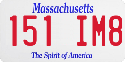 MA license plate 151IM8