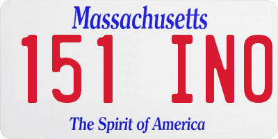 MA license plate 151IN0
